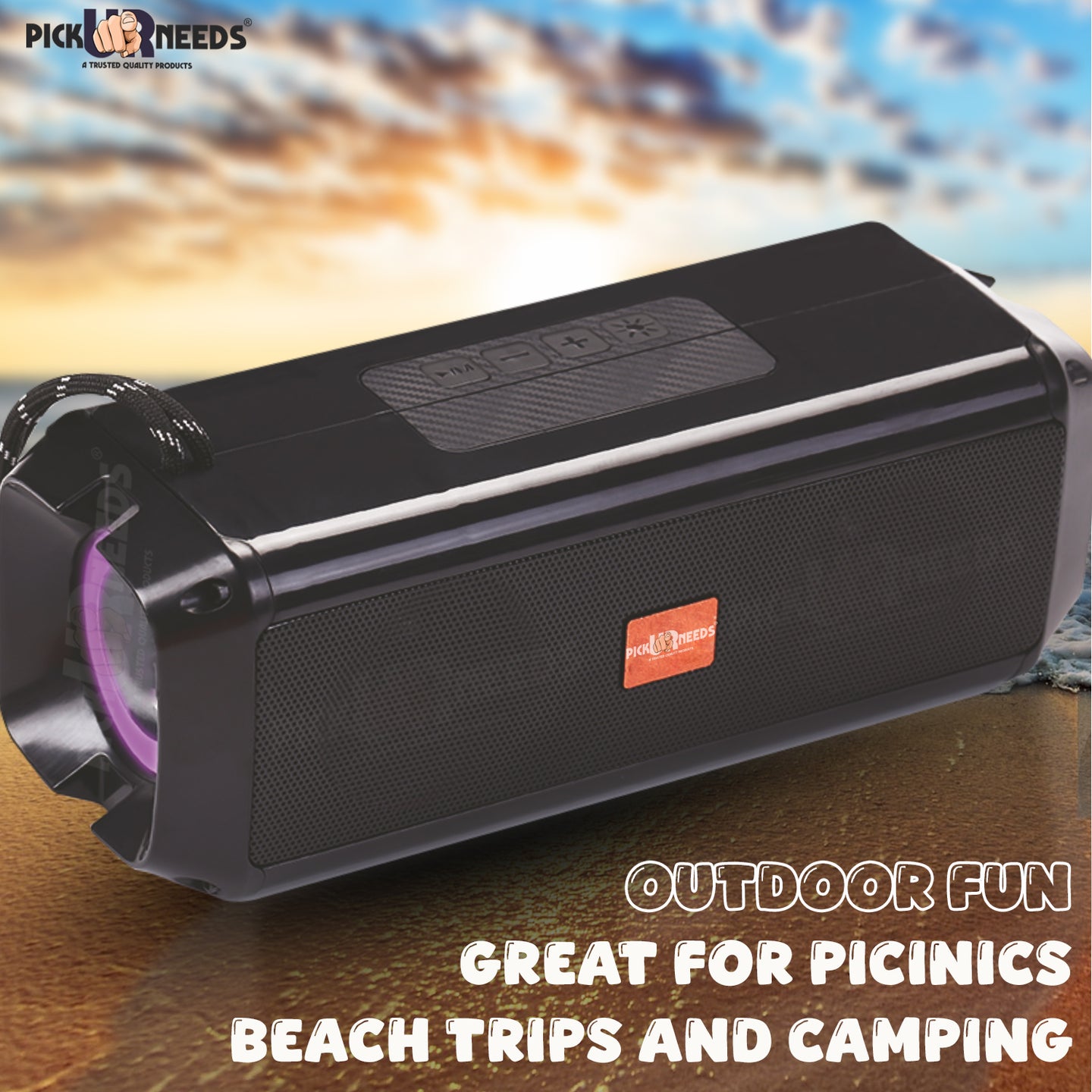 Pick Ur Needs Mini Wireless Soundbar System With RGB Disco Light TF Card / USB / Radio Support 10 W Bluetooth Speaker  (White, 5.0 Channel)